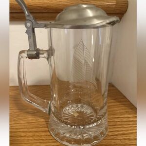 Glass Beer Stein with Silver Lid